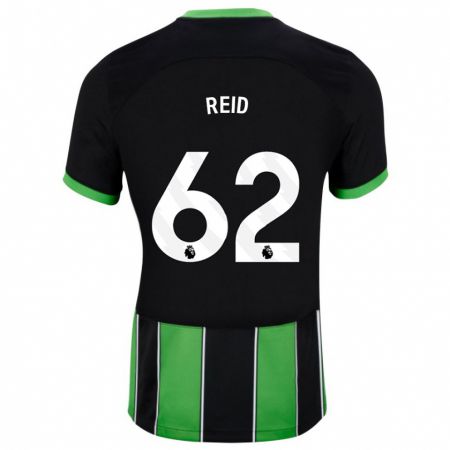 Kandiny Niño Camiseta Tommy Reid #62 Verde Negro 2ª Equipación 2023/24 La Camisa