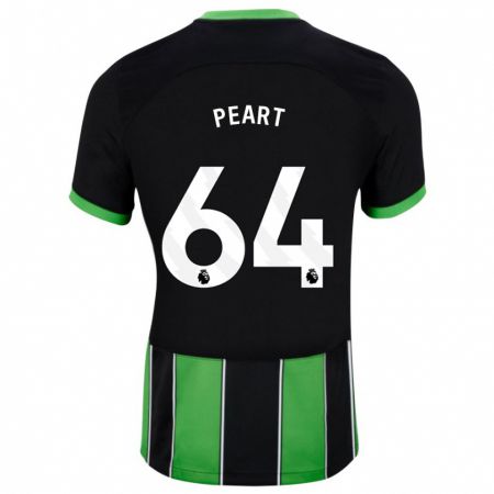 Kandiny Niño Camiseta Brody Peart #64 Verde Negro 2ª Equipación 2023/24 La Camisa