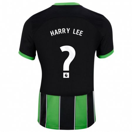 Kandiny Bambino Maglia Harry Lee #0 Nero Verde Kit Gara Away 2023/24 Maglietta