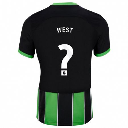 Kandiny Bambino Maglia Aidan West #0 Nero Verde Kit Gara Away 2023/24 Maglietta