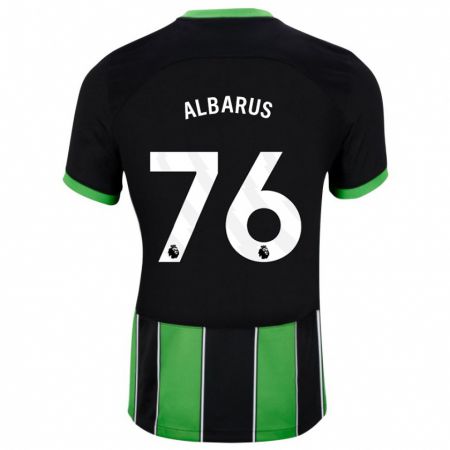 Kandiny Bambino Maglia Zane Albarus #76 Nero Verde Kit Gara Away 2023/24 Maglietta