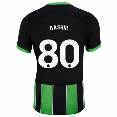 Kandiny Bambino Maglia Sahil Bashir #80 Nero Verde Kit Gara Away 2023/24 Maglietta