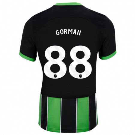 Kandiny Bambino Maglia Ronnie Gorman #88 Nero Verde Kit Gara Away 2023/24 Maglietta