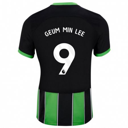 Kandiny Niño Camiseta Lee Geum-Min #9 Verde Negro 2ª Equipación 2023/24 La Camisa