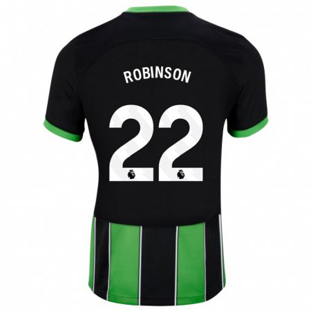 Kandiny Kinderen Katie Robinson #22 Zwart Groen Uitshirt Uittenue 2023/24 T-Shirt België