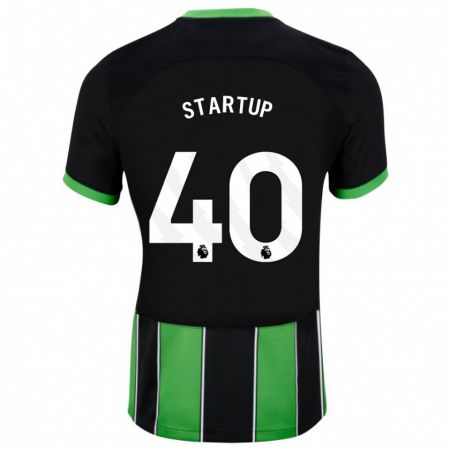 Kandiny Bambino Maglia Katie Startup #40 Nero Verde Kit Gara Away 2023/24 Maglietta