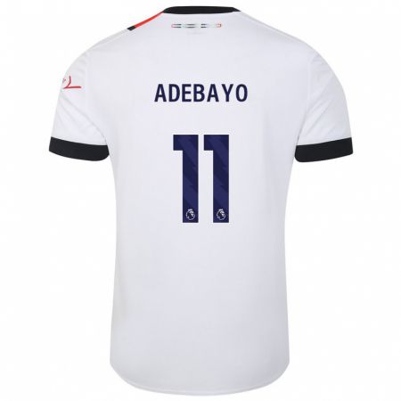 Kandiny Bambino Maglia Elijah Adebayo #11 Bianco Kit Gara Away 2023/24 Maglietta