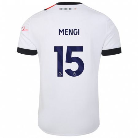 Kandiny Bambino Maglia Teden Mengi #15 Bianco Kit Gara Away 2023/24 Maglietta