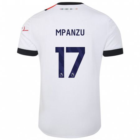 Kandiny Bambino Maglia Pelly Ruddock Mpanzu #17 Bianco Kit Gara Away 2023/24 Maglietta