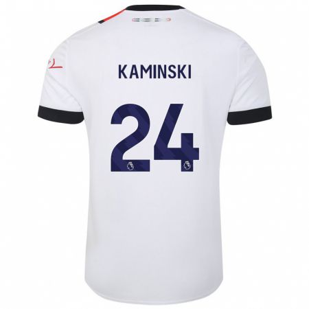 Kandiny Bambino Maglia Thomas Kaminski #24 Bianco Kit Gara Away 2023/24 Maglietta