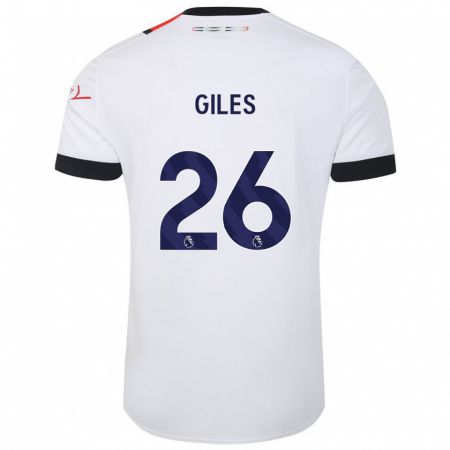 Kandiny Bambino Maglia Ryan Giles #26 Bianco Kit Gara Away 2023/24 Maglietta