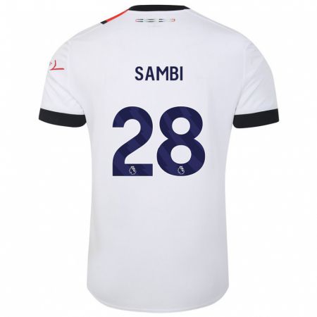 Kandiny Bambino Maglia Albert Sambi Lokonga #28 Bianco Kit Gara Away 2023/24 Maglietta