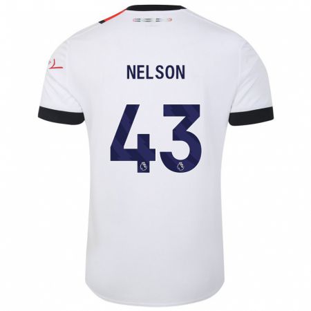 Kandiny Bambino Maglia Zack Nelson #43 Bianco Kit Gara Away 2023/24 Maglietta