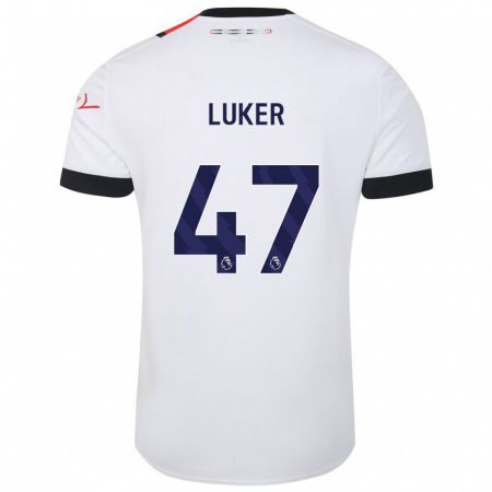 Kandiny Bambino Maglia Jayden Luker #47 Bianco Kit Gara Away 2023/24 Maglietta