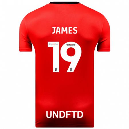 Kandiny Bambino Maglia Jordan James #19 Rosso Kit Gara Away 2023/24 Maglietta