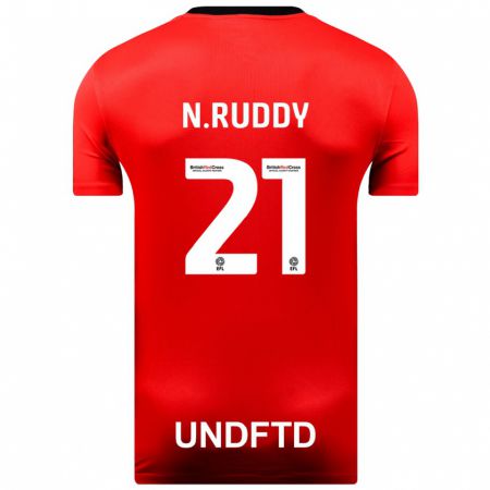 Kandiny Bambino Maglia John Ruddy #21 Rosso Kit Gara Away 2023/24 Maglietta