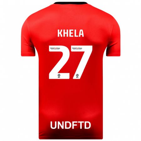 Kandiny Niño Camiseta Brandon Khela #27 Rojo 2ª Equipación 2023/24 La Camisa