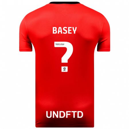 Kandiny Bambino Maglia Oliver Basey #0 Rosso Kit Gara Away 2023/24 Maglietta