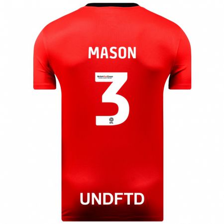 Kandiny Bambino Maglia Ellie Mason #3 Rosso Kit Gara Away 2023/24 Maglietta