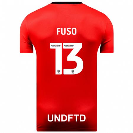 Kandiny Bambino Maglia Ivana Fuso #13 Rosso Kit Gara Away 2023/24 Maglietta