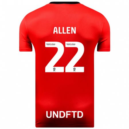 Kandiny Niño Camiseta Remi Allen #22 Rojo 2ª Equipación 2023/24 La Camisa