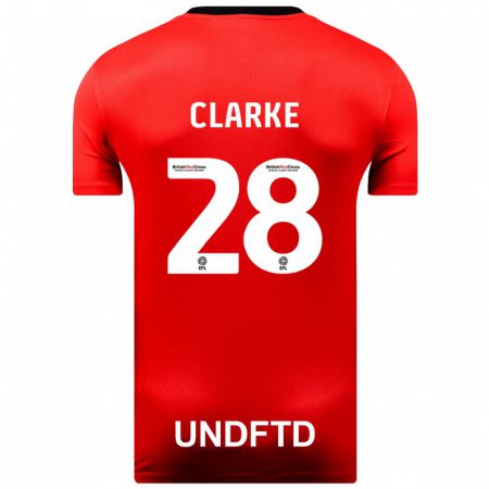 Kandiny Bambino Maglia Charlotte Clarke #28 Rosso Kit Gara Away 2023/24 Maglietta