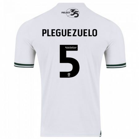 Kandiny Niño Camiseta Julio Pleguezuelo #5 Blanco 2ª Equipación 2023/24 La Camisa