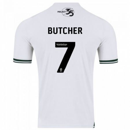 Kandiny Niño Camiseta Matt Butcher #7 Blanco 2ª Equipación 2023/24 La Camisa