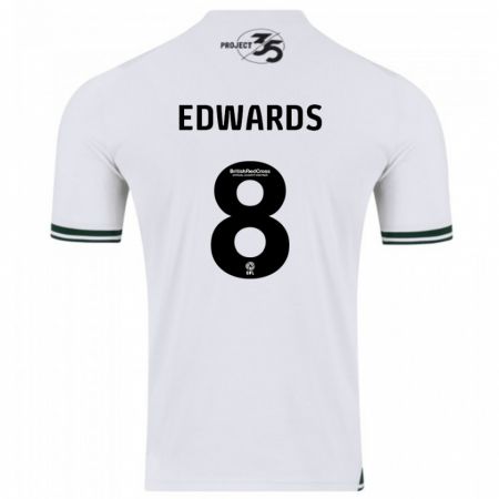 Kandiny Bambino Maglia Joe Edwards #8 Bianco Kit Gara Away 2023/24 Maglietta