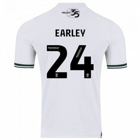 Kandiny Bambino Maglia Saxon Earley #24 Bianco Kit Gara Away 2023/24 Maglietta