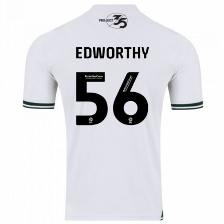 Kandiny Kinderen Kieran Edworthy #56 Wit Uitshirt Uittenue 2023/24 T-Shirt België