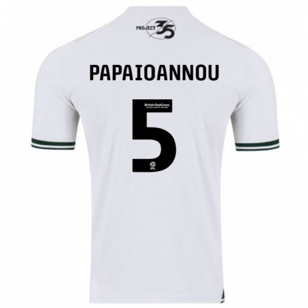 Kandiny Bambino Maglia Panagiota Papaioannou #5 Bianco Kit Gara Away 2023/24 Maglietta