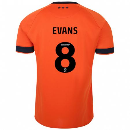 Kandiny Kinder Lee Evans #8 Orangefarben Auswärtstrikot Trikot 2023/24 T-Shirt Österreich