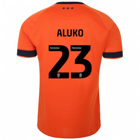 Kandiny Kinder Sone Aluko #23 Orangefarben Auswärtstrikot Trikot 2023/24 T-Shirt Österreich