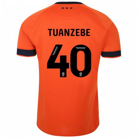 Kandiny Bambino Maglia Axel Tuanzebe #40 Arancia Kit Gara Away 2023/24 Maglietta