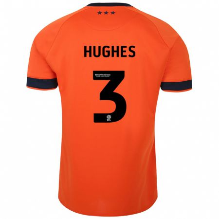 Kandiny Bambino Maglia Summer Hughes #3 Arancia Kit Gara Away 2023/24 Maglietta