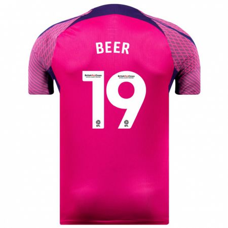 Kandiny Kinder Megan Beer #19 Lila Auswärtstrikot Trikot 2023/24 T-Shirt Österreich