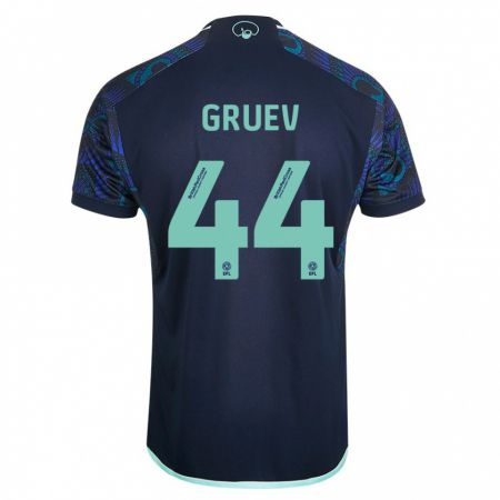 Kandiny Kinder Ilia Gruev #44 Blau Auswärtstrikot Trikot 2023/24 T-Shirt Österreich