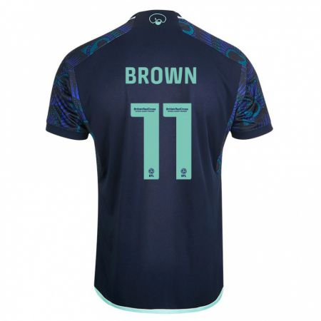 Kandiny Bambino Maglia Abbie Brown #11 Blu Kit Gara Away 2023/24 Maglietta