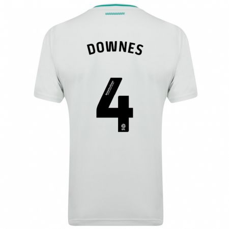 Kandiny Bambino Maglia Flynn Downes #4 Bianco Kit Gara Away 2023/24 Maglietta