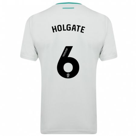 Kandiny Bambino Maglia Mason Holgate #6 Bianco Kit Gara Away 2023/24 Maglietta