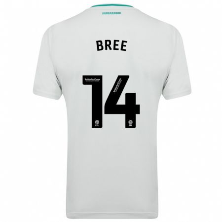 Kandiny Bambino Maglia James Bree #14 Bianco Kit Gara Away 2023/24 Maglietta