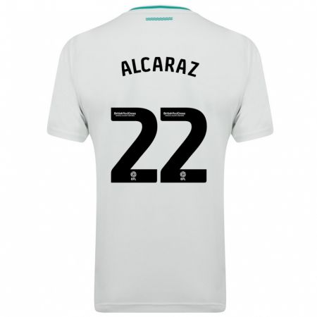 Kandiny Kinderen Carlos Alcaraz #22 Wit Uitshirt Uittenue 2023/24 T-Shirt België