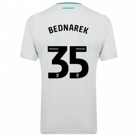 Kandiny Niño Camiseta Jan Bednarek #35 Blanco 2ª Equipación 2023/24 La Camisa