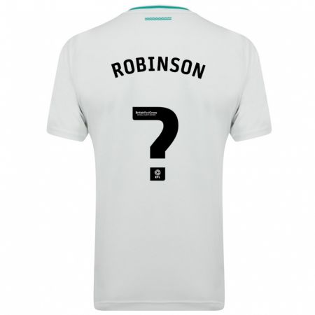 Kandiny Bambino Maglia Jay Robinson #0 Bianco Kit Gara Away 2023/24 Maglietta