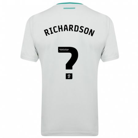 Kandiny Bambino Maglia Cale Richardson #0 Bianco Kit Gara Away 2023/24 Maglietta