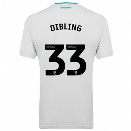 Kandiny Bambino Maglia Tyler Dibling #33 Bianco Kit Gara Away 2023/24 Maglietta