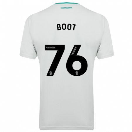 Kandiny Bambino Maglia Nathanael Boot #76 Bianco Kit Gara Away 2023/24 Maglietta