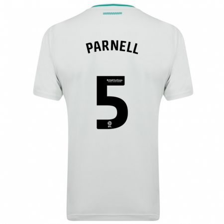 Kandiny Bambino Maglia Rosanna Parnell #5 Bianco Kit Gara Away 2023/24 Maglietta