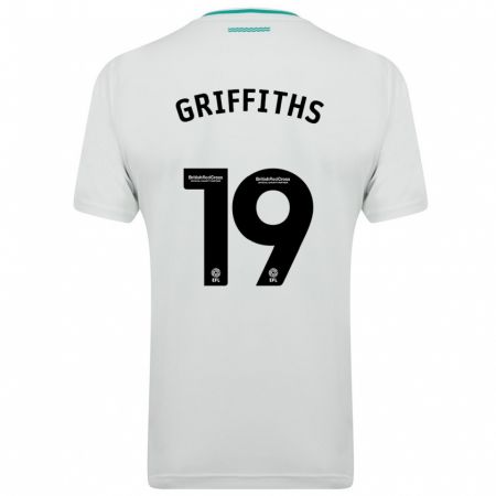 Kandiny Bambino Maglia Alice Griffiths #19 Bianco Kit Gara Away 2023/24 Maglietta